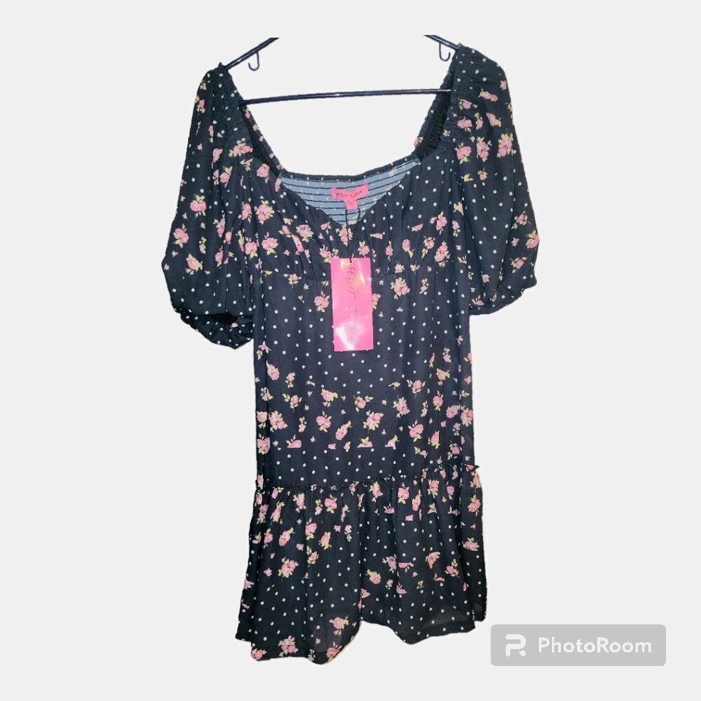 NWT Betsey Johnson Rose Dot Dress Women Size M